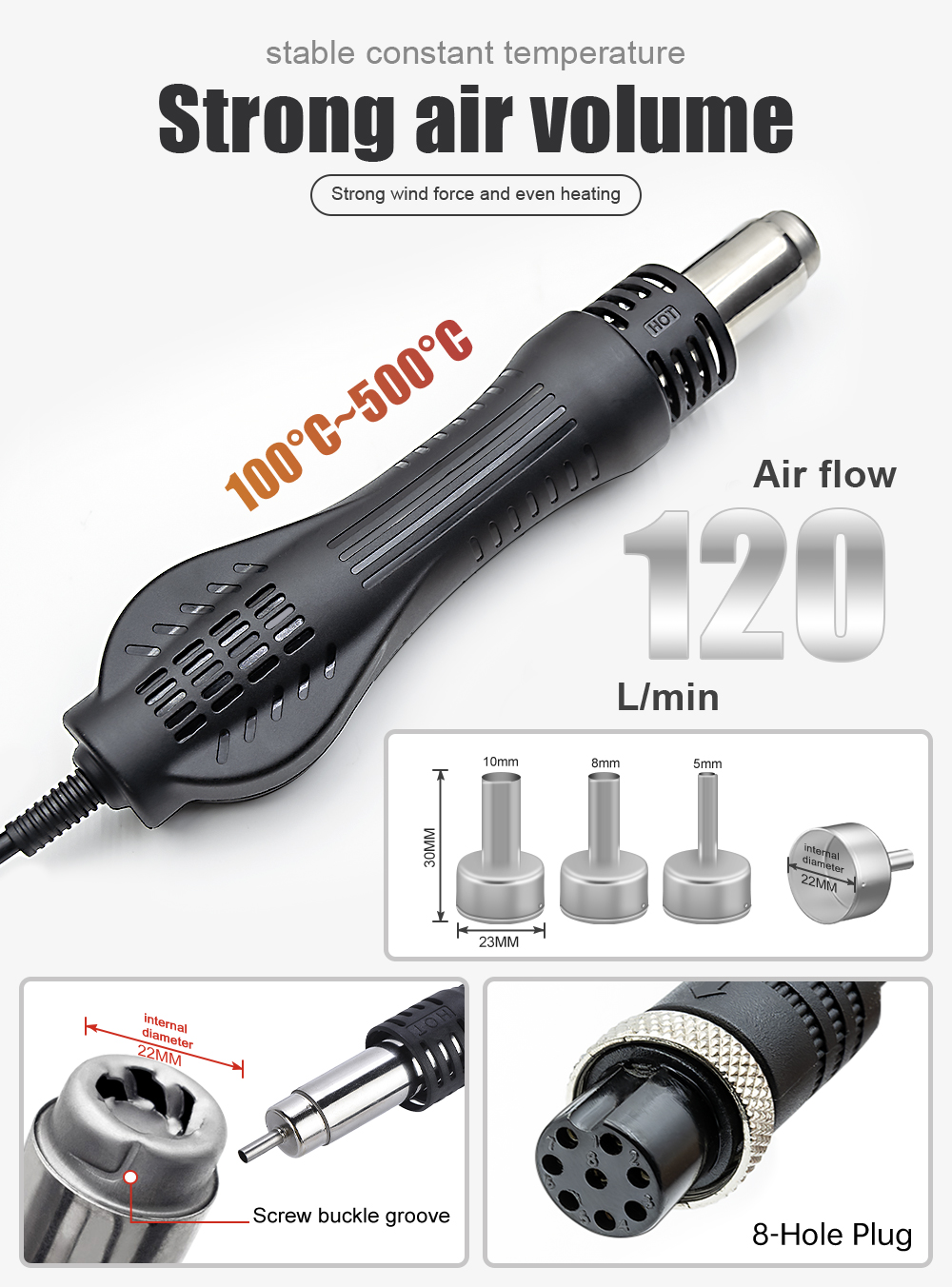 Pistola de aire caliente JCD 8 - Hot Air Station 858 reseña y precio